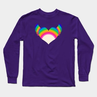 Winged Rainbow Heart Long Sleeve T-Shirt